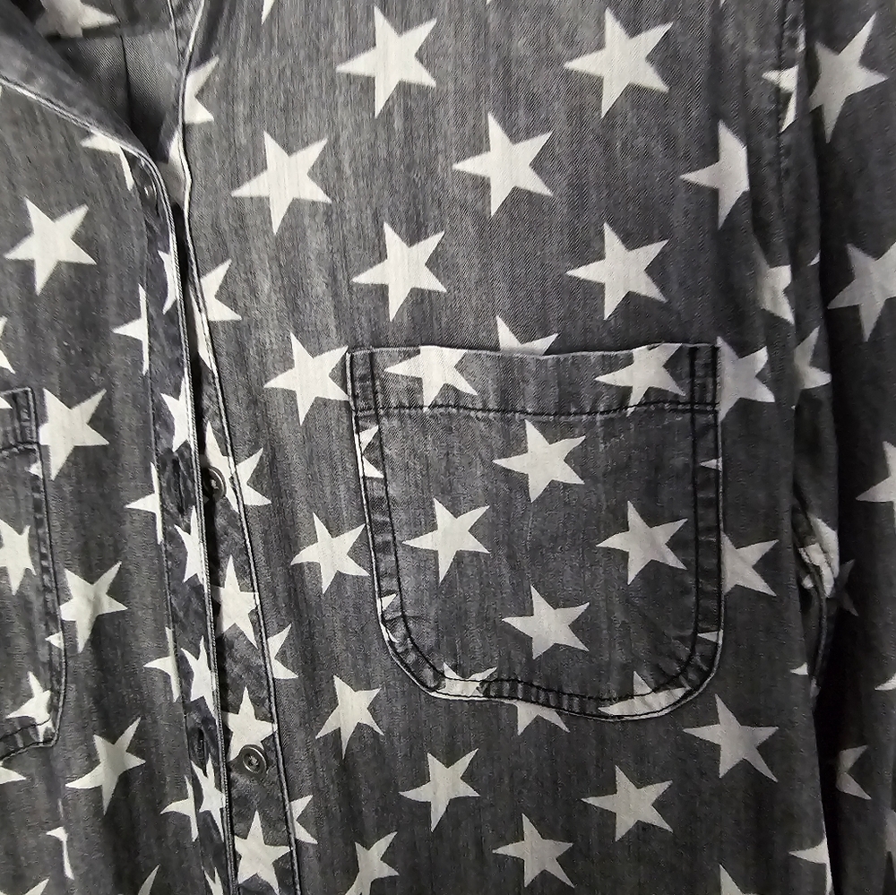 Rails Gray Star Button Down Shirt - image 3